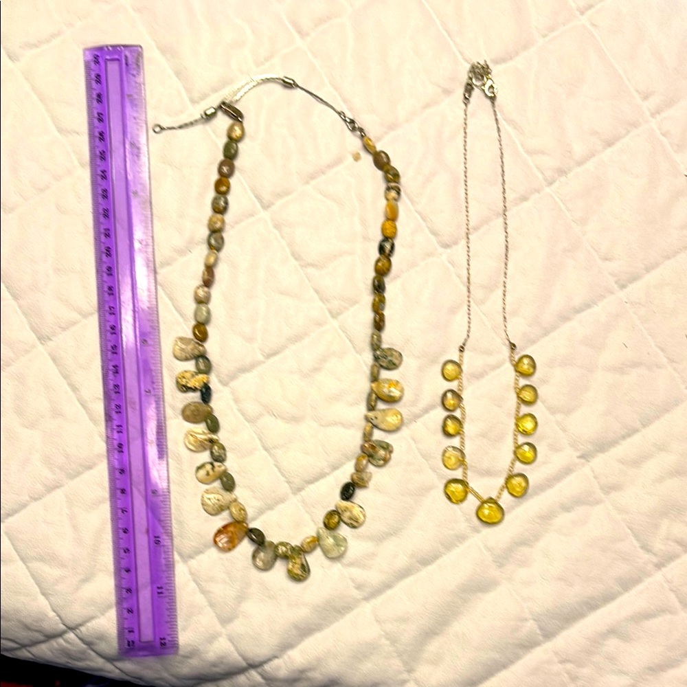 Elegant polished  Stone Necklace Set   
My mother loved wearing these together